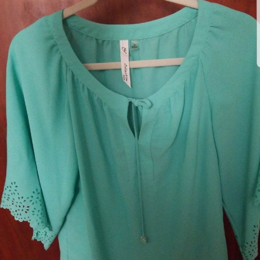 Mint green blouse